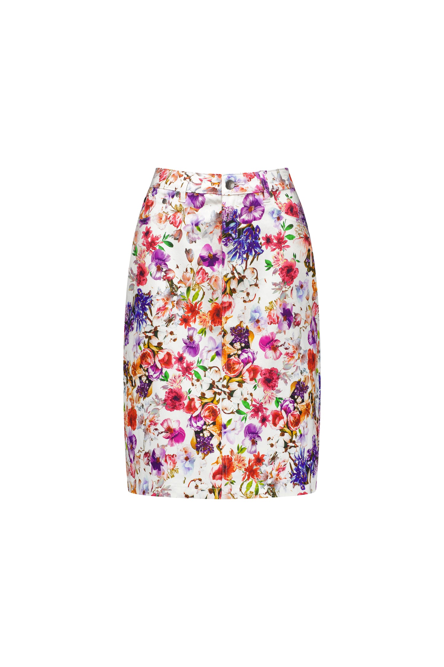 Burst Printed Lightweight Skirt with Centre Back Vent