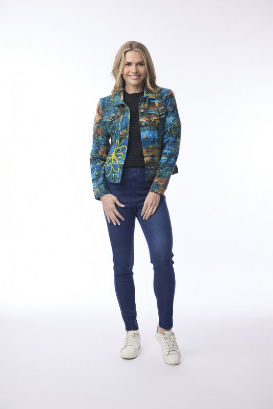 Batik Floral Biker Jacket