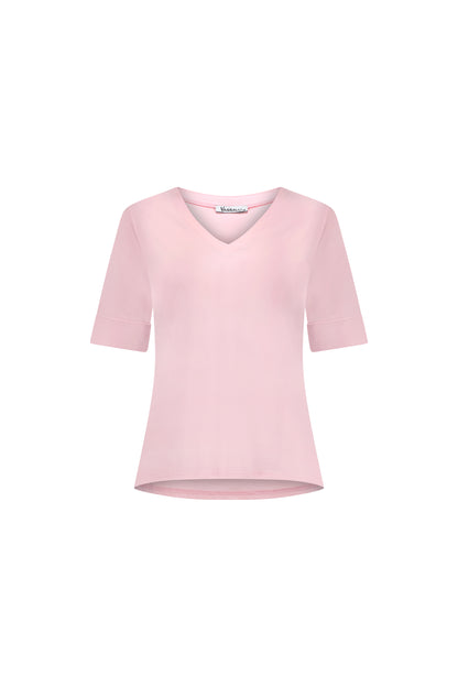 Light Pink V Neck Top