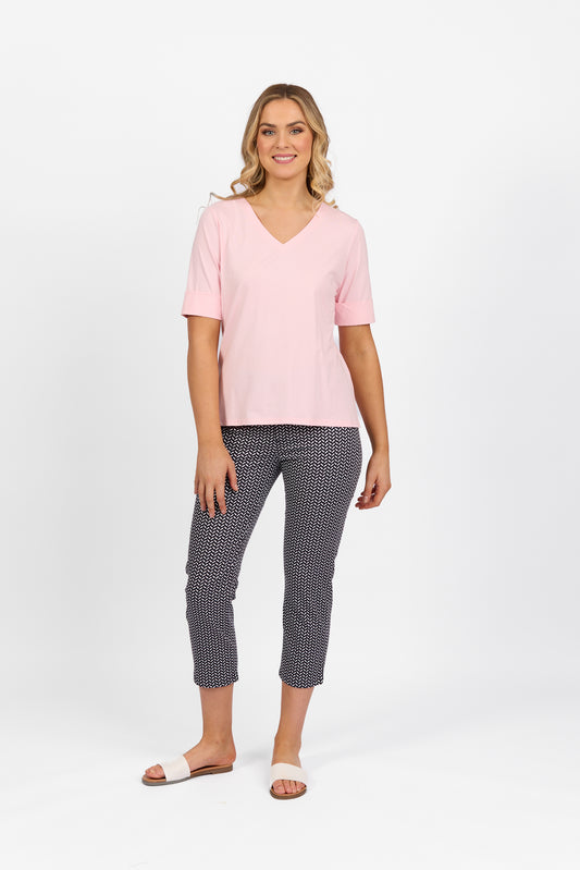 Light Pink V Neck Top