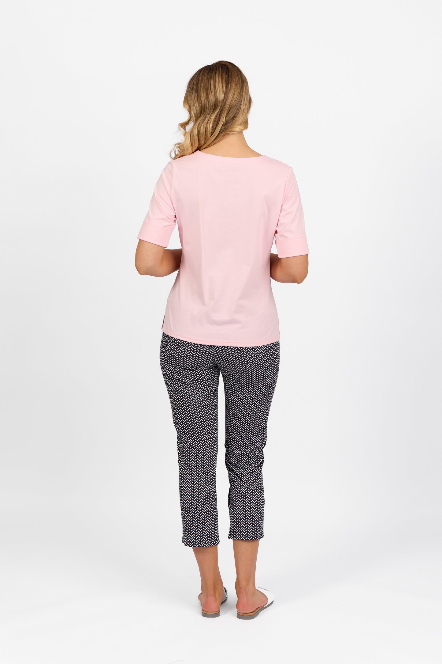 Light Pink V Neck Top