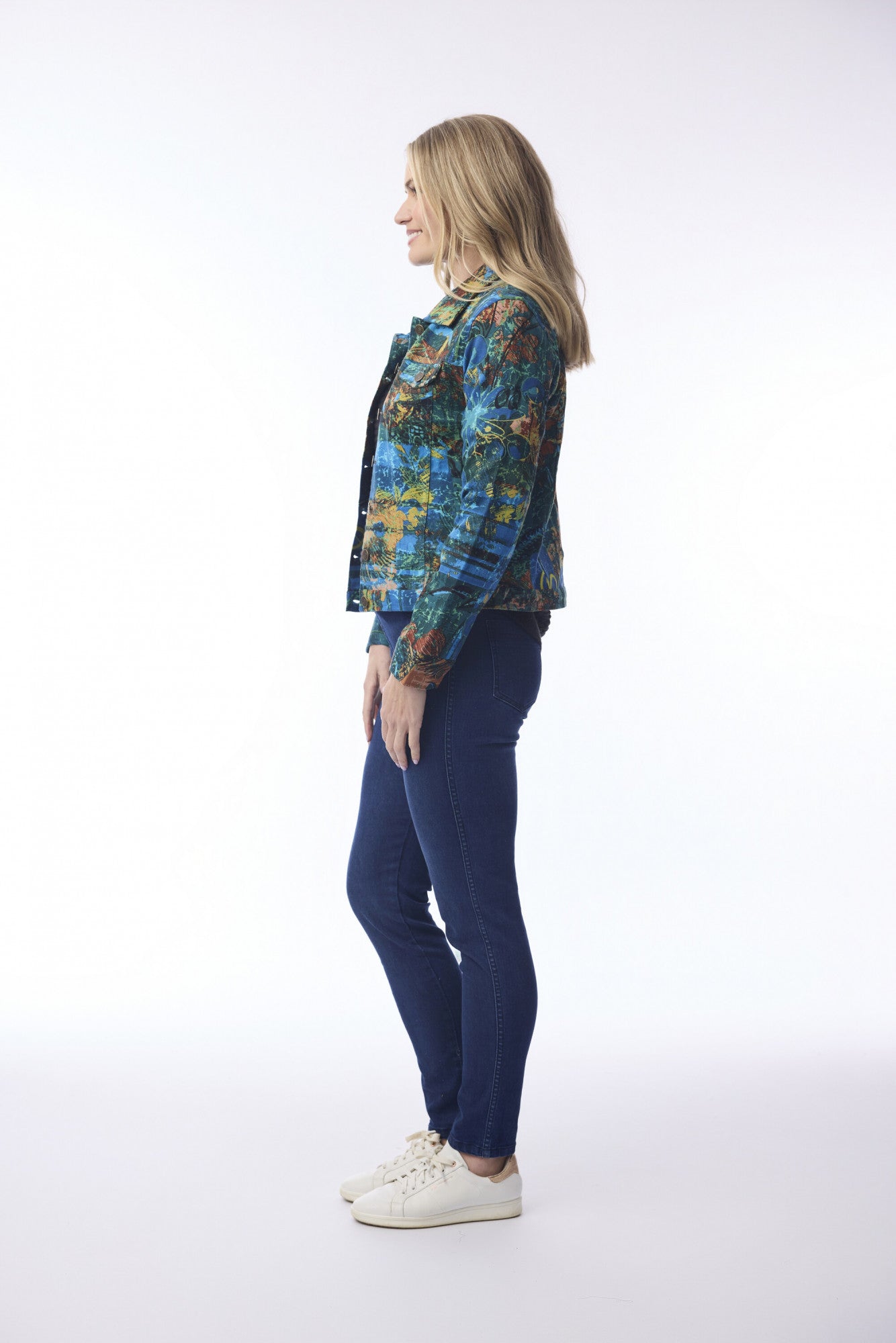 Batik Floral Biker Jacket