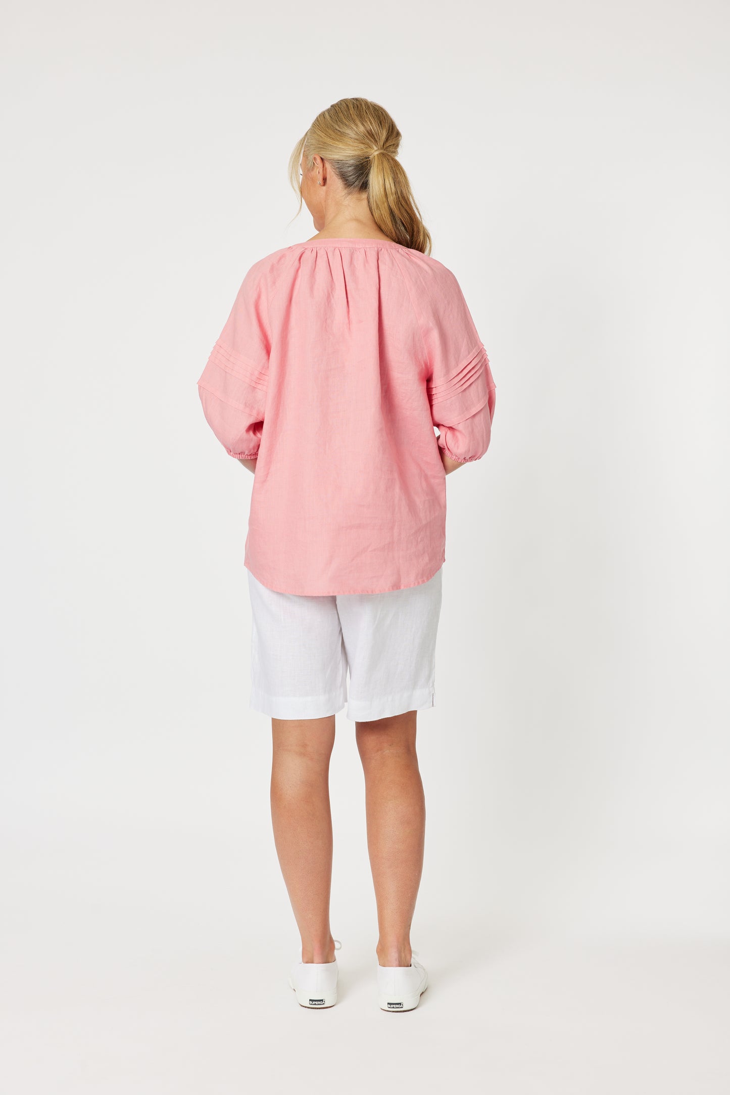 Diana Detail Sleeve Top - Coral