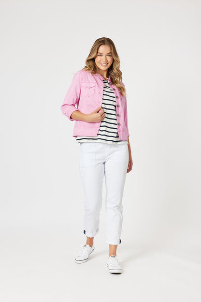 Maggie Denim Jacket - Flamingo