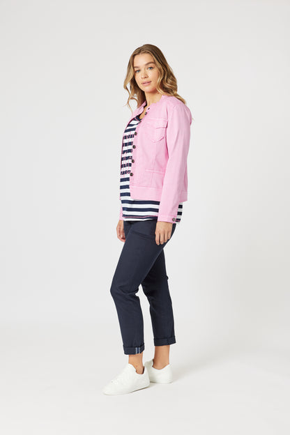 Maggie Denim Jacket - Flamingo