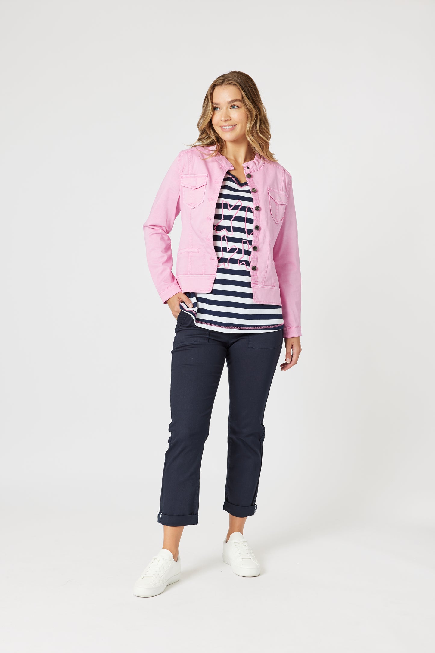 Maggie Denim Jacket - Flamingo