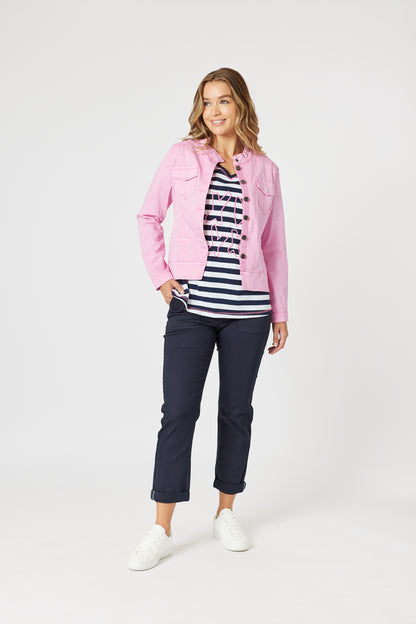 Maggie Denim Jacket - Flamingo