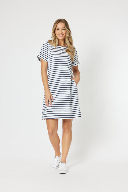 Standout Stripe Dress - Navy/White