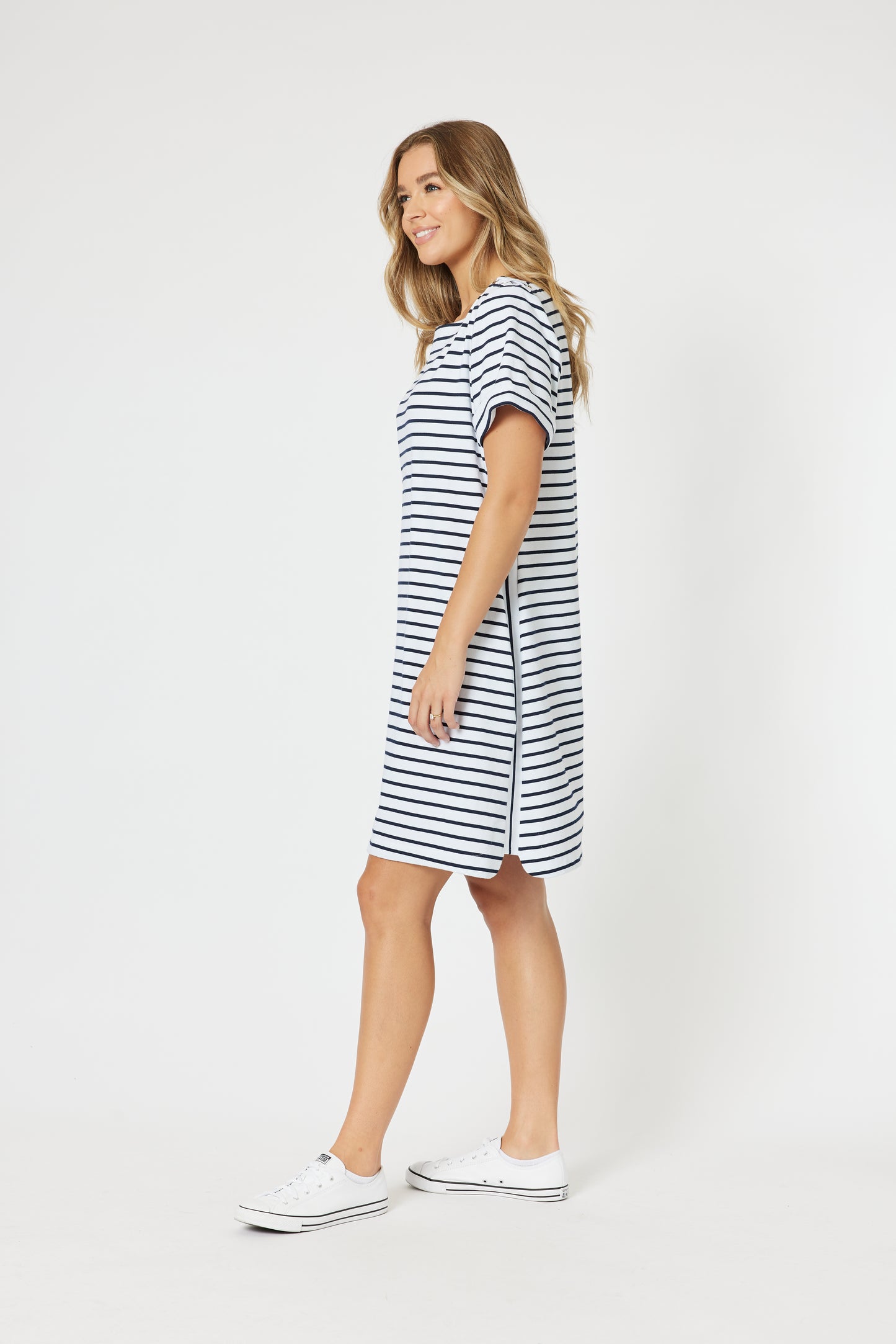 Standout Stripe Dress - Navy/White