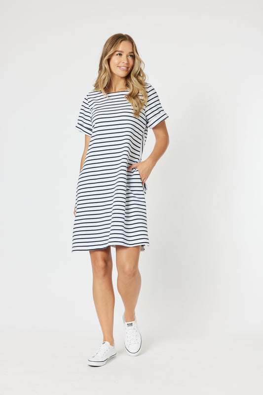 Standout Stripe Dress - Navy/White