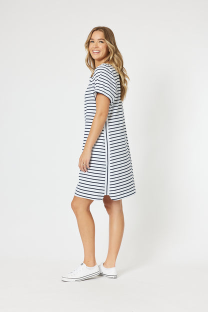 Standout Stripe Dress - Navy/White