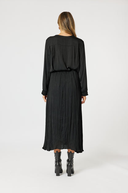 Black Luxe Crushed Skirt