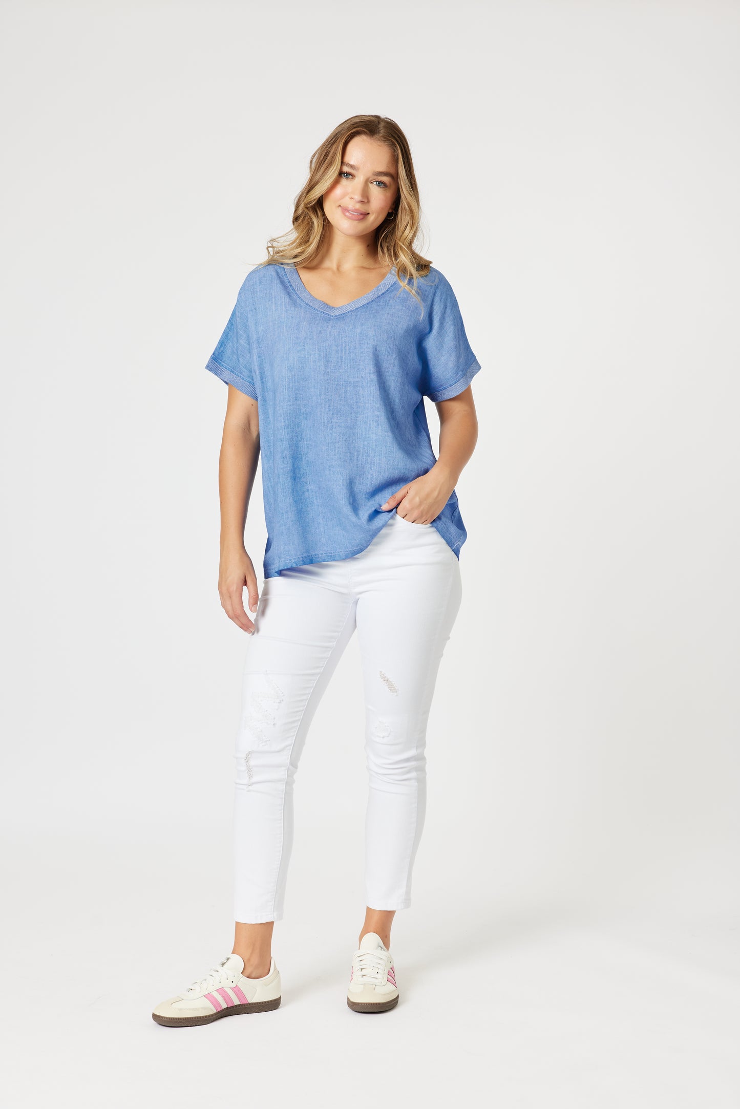 Sienna Top - Washed Blue