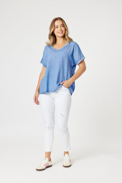 Sienna Top - Washed Blue