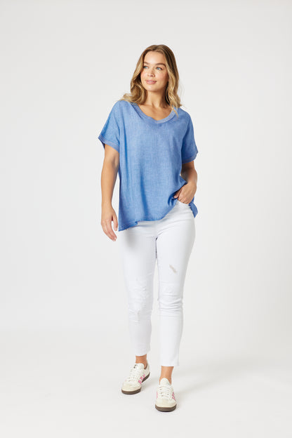 Sienna Top - Washed Blue