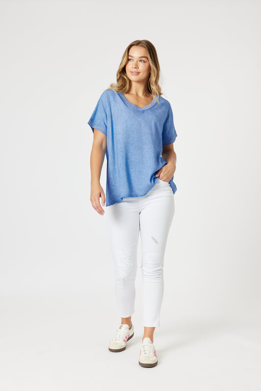Sienna Top - Washed Blue
