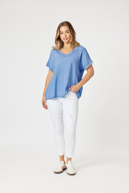 Sienna Top - Washed Blue