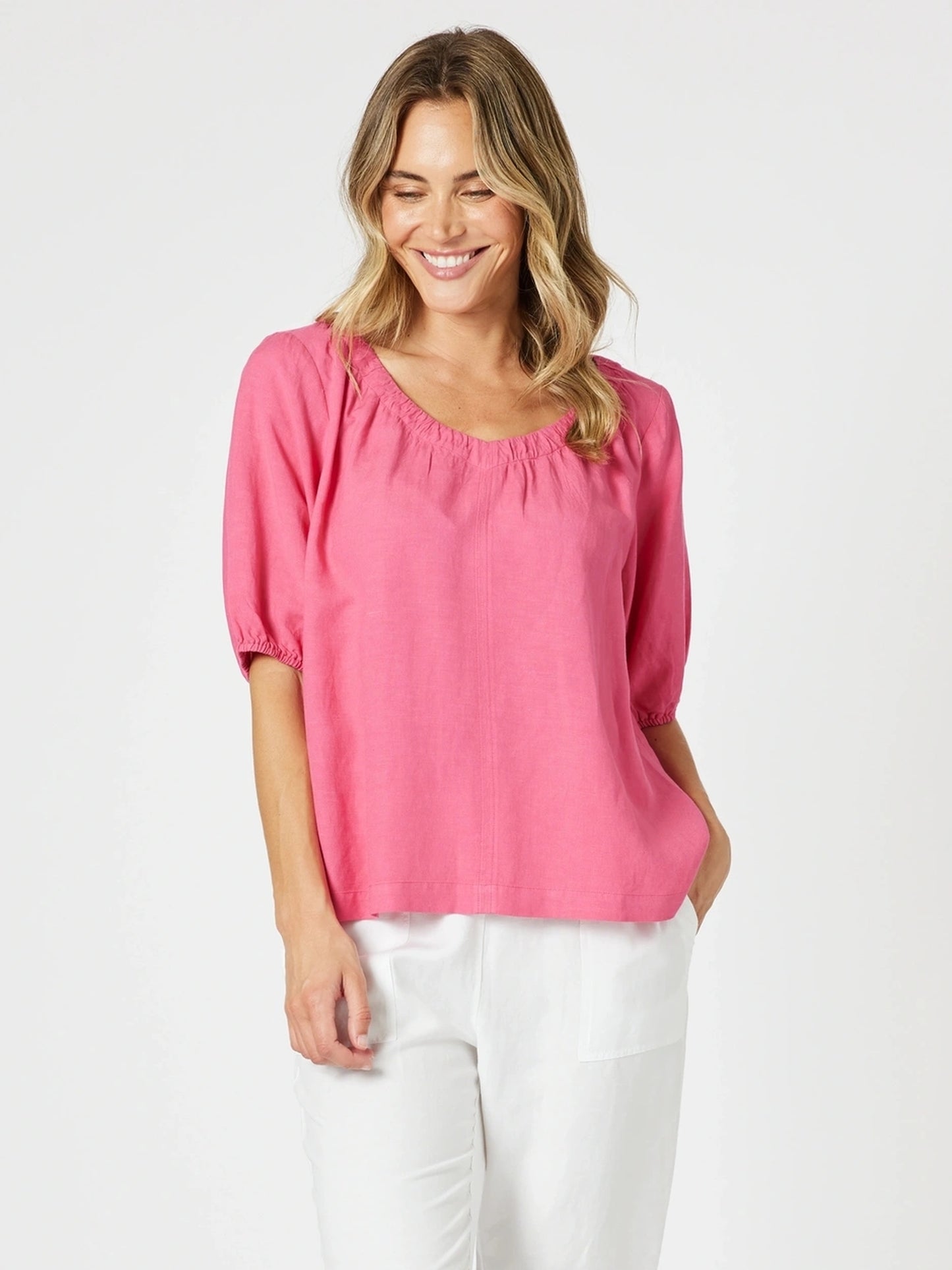 Lino V Neck Top