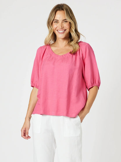 Lino V Neck Top