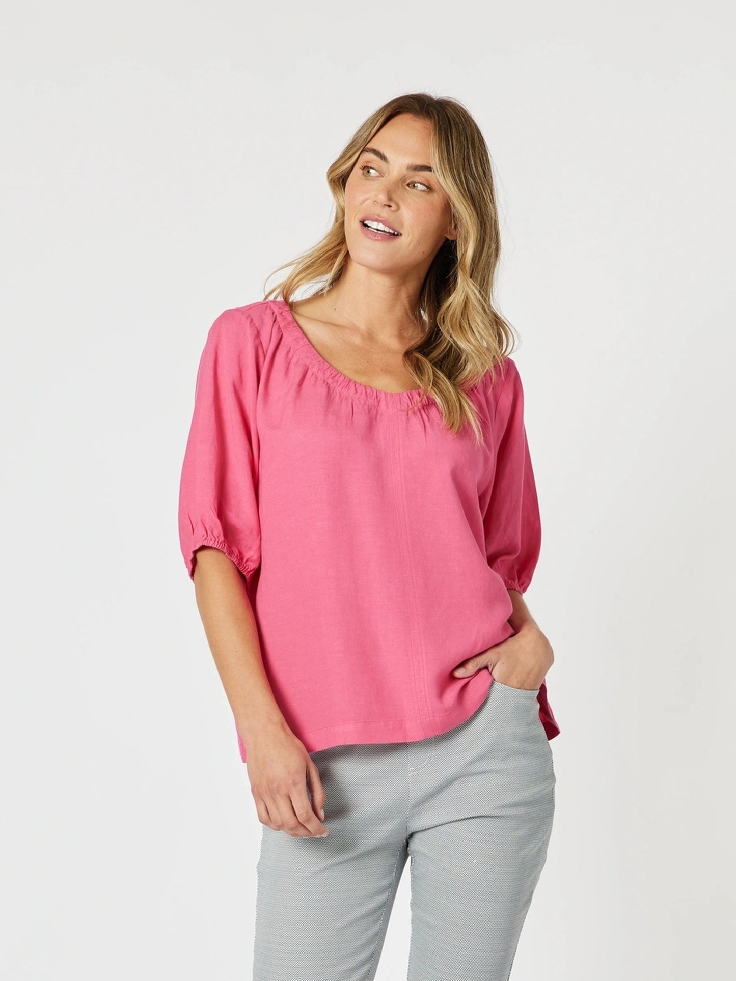 Lino V Neck Top
