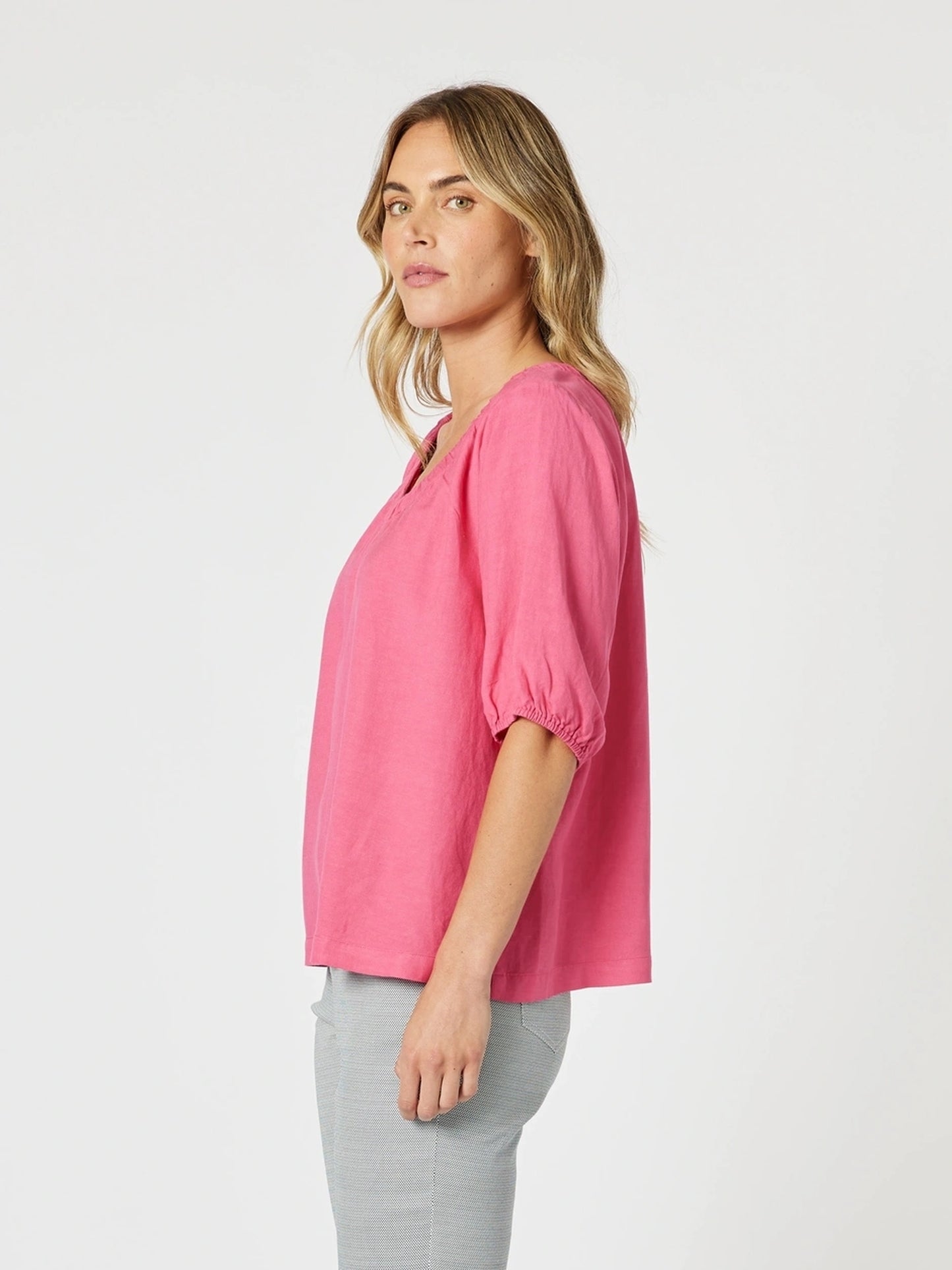 Lino V Neck Top