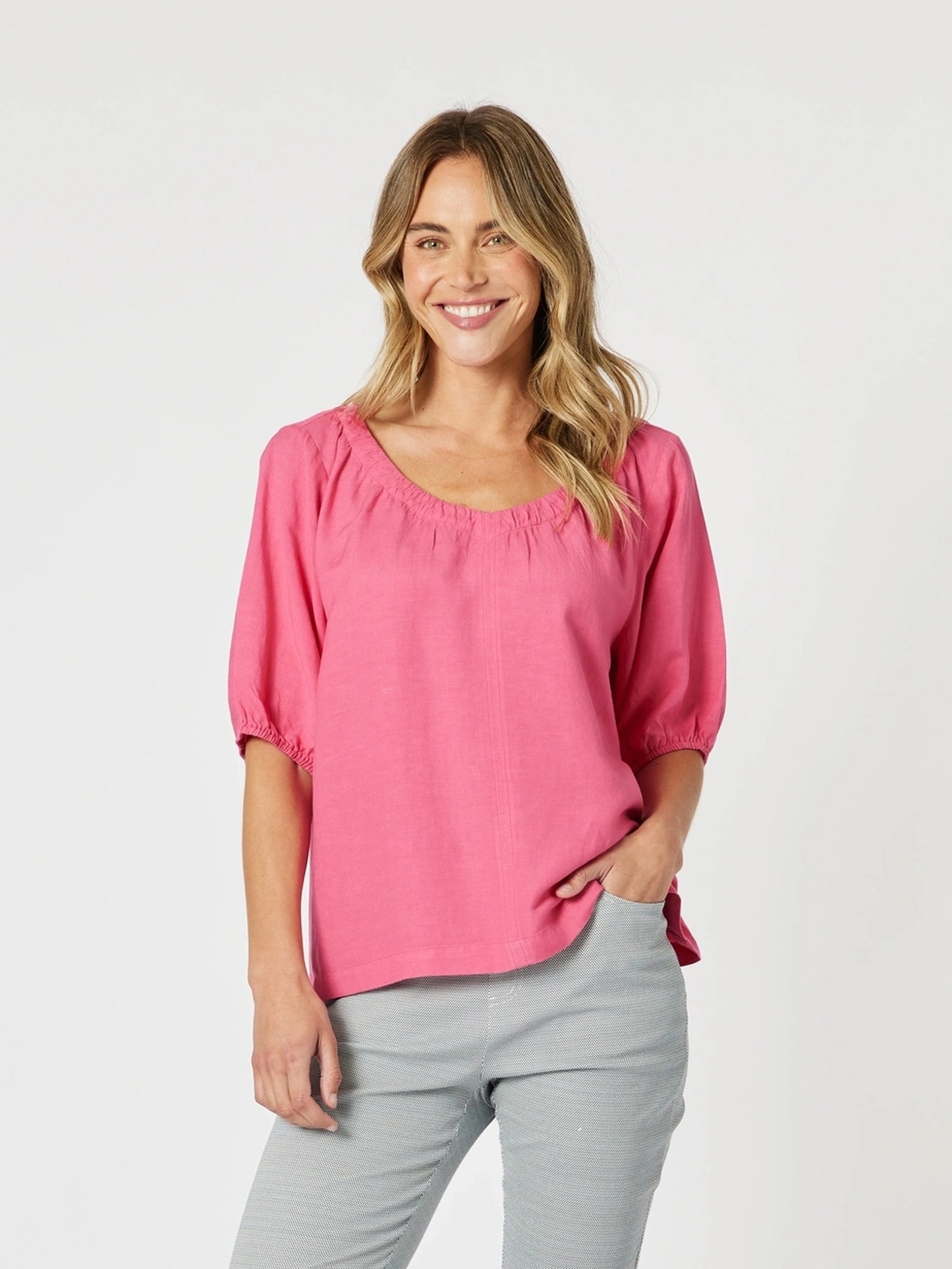 Lino V Neck Top