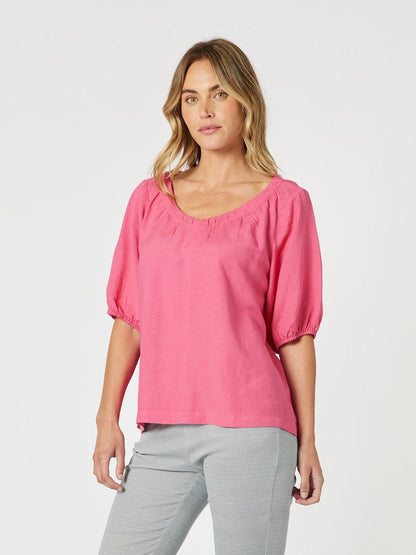 Lino V Neck Top