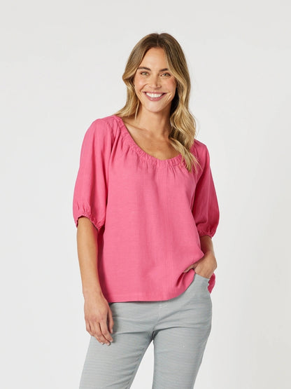Lino V Neck Top