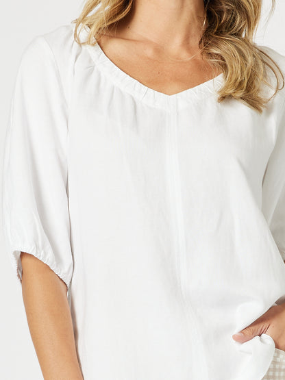 Lino V Neck Top