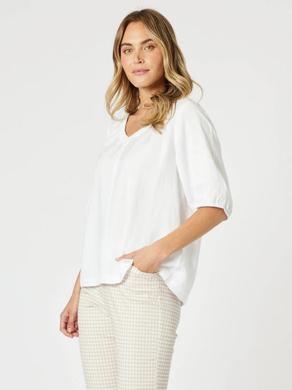 Lino V Neck Top