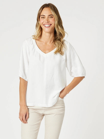 Lino V Neck Top