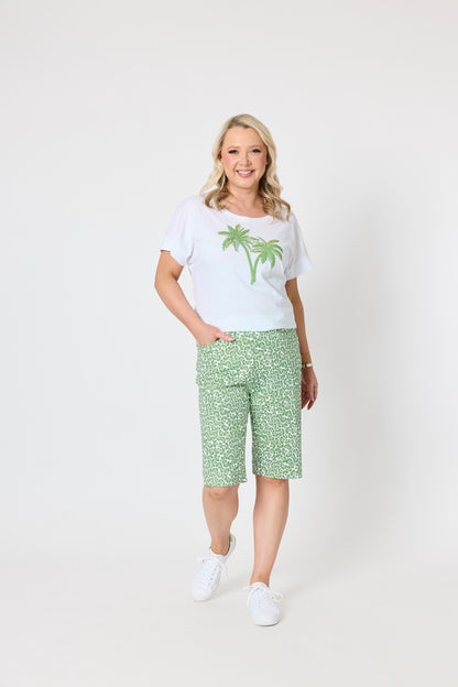 Oasis Palm Sequin T-shirt - White