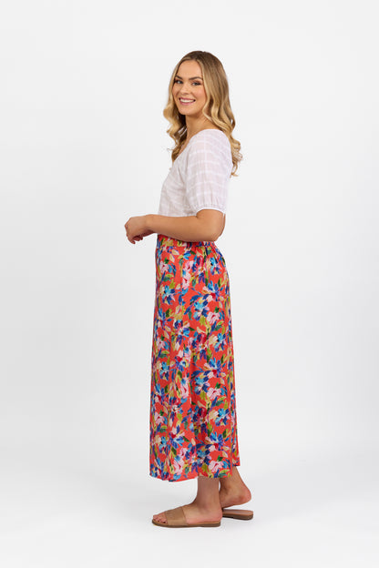 Rio Pull On Long Skirt with Elastic Back Waistband