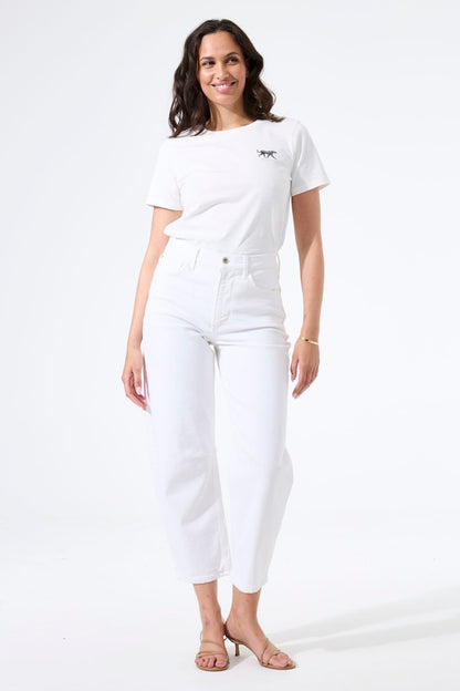 Chyla 282 Barrel Leg Jean - White