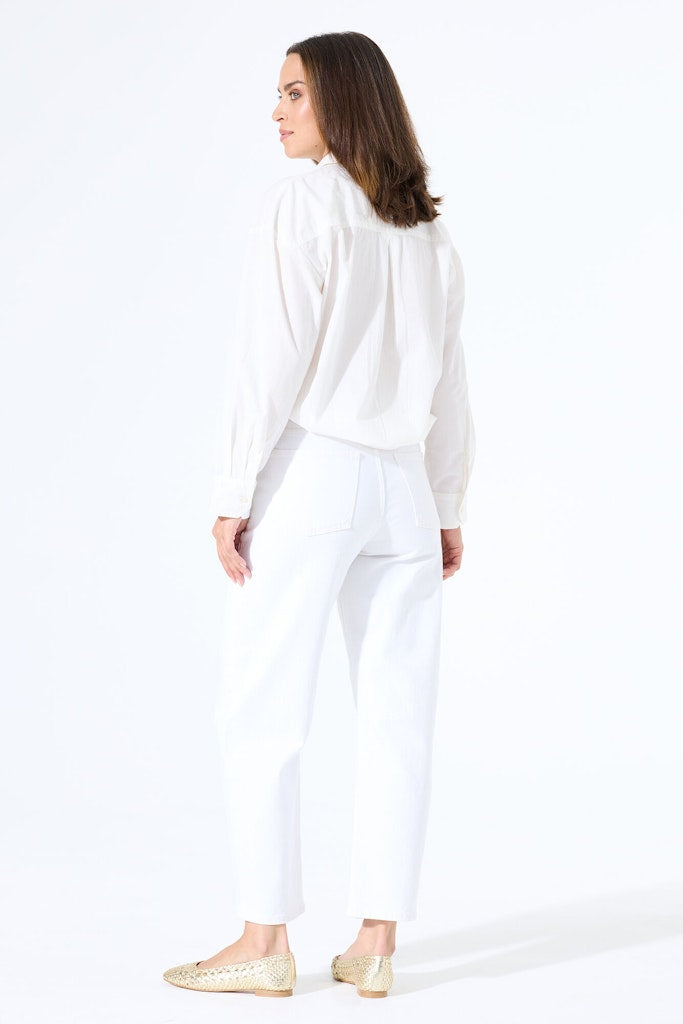 Chyla 282 Barrel Leg Jean - White