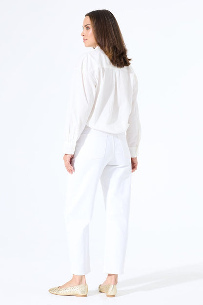 Chyla 282 Barrel Leg Jean - White