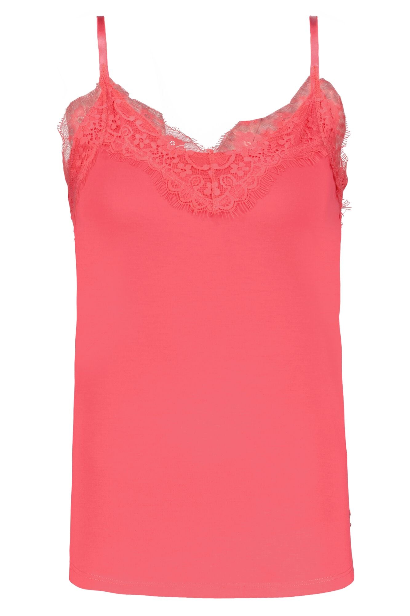 Coral Top with Lace