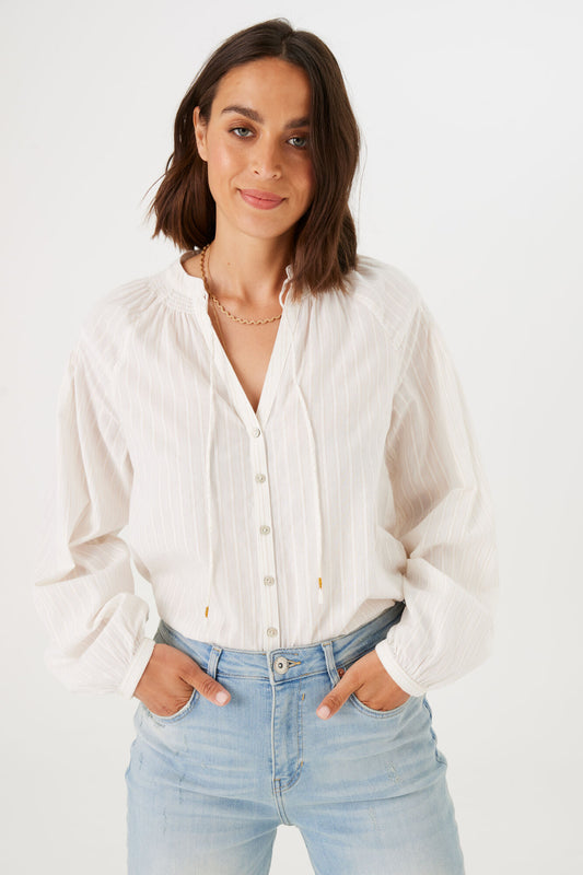 Off White Detailed Blouse