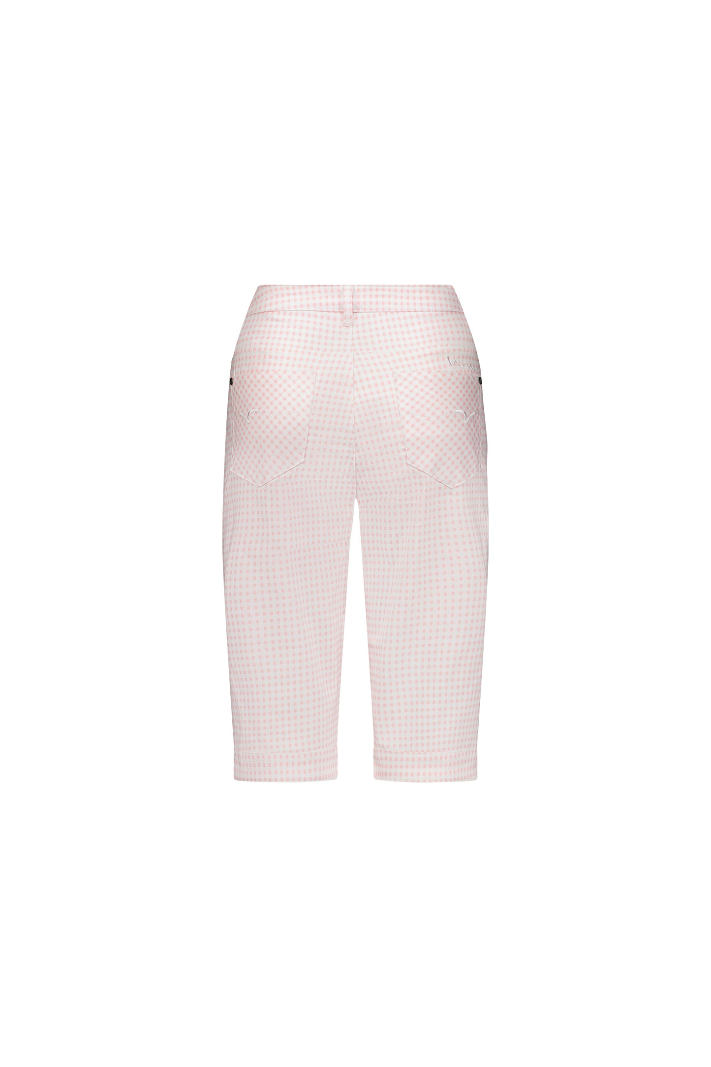 Pink Gingham Printed Lightweight Straight Leg Short