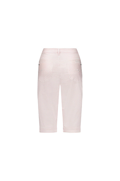 Pink Gingham Printed Lightweight Straight Leg Short