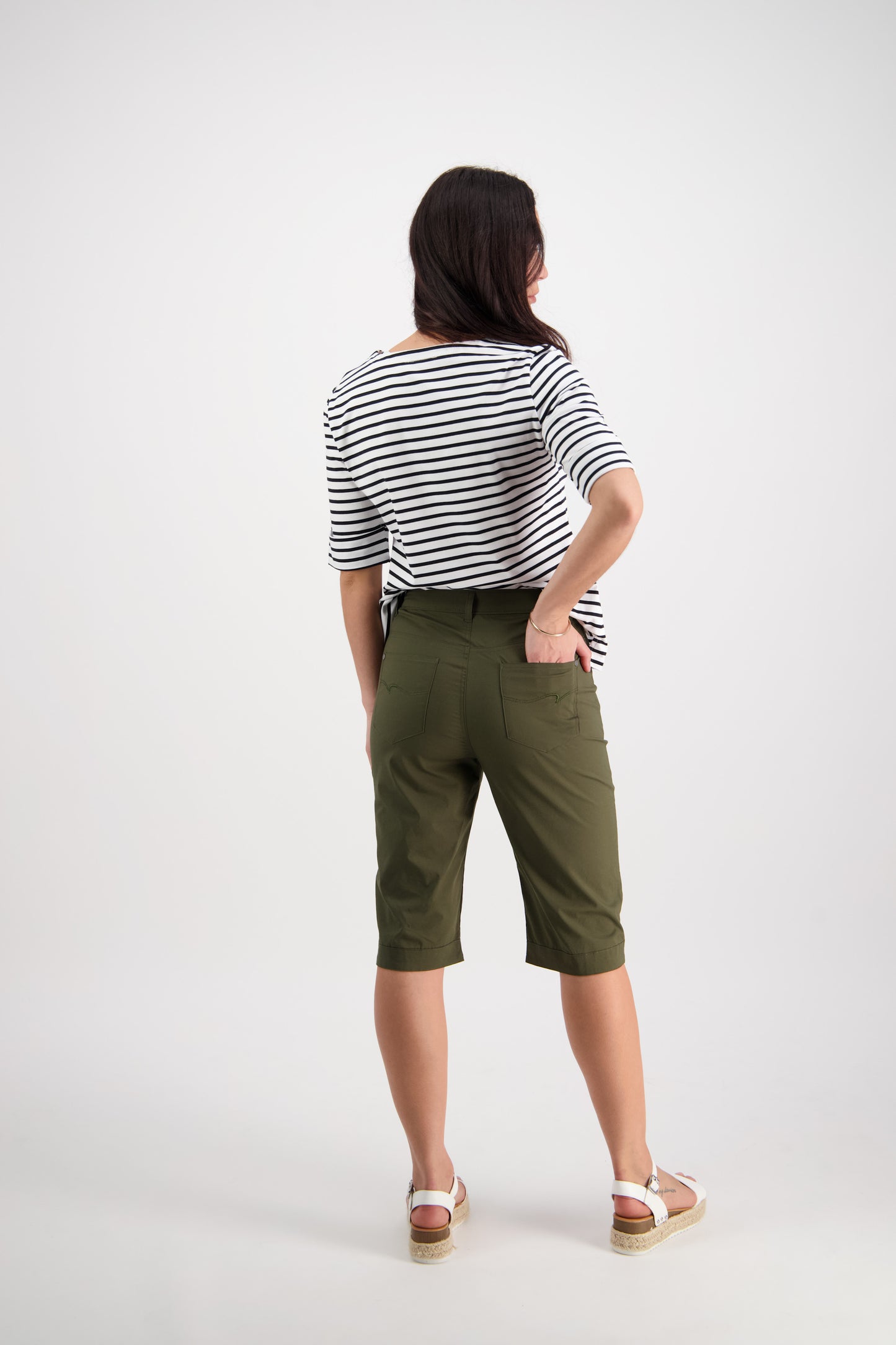 Khaki Poplin Straight Leg Short