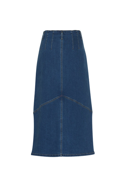 Moto Denim Skirt