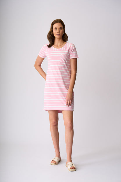 Milford Dress - Rose & White Stripe
