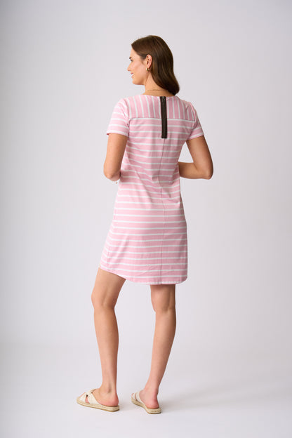 Milford Dress - Rose & White Stripe