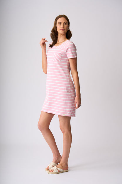Milford Dress - Rose & White Stripe