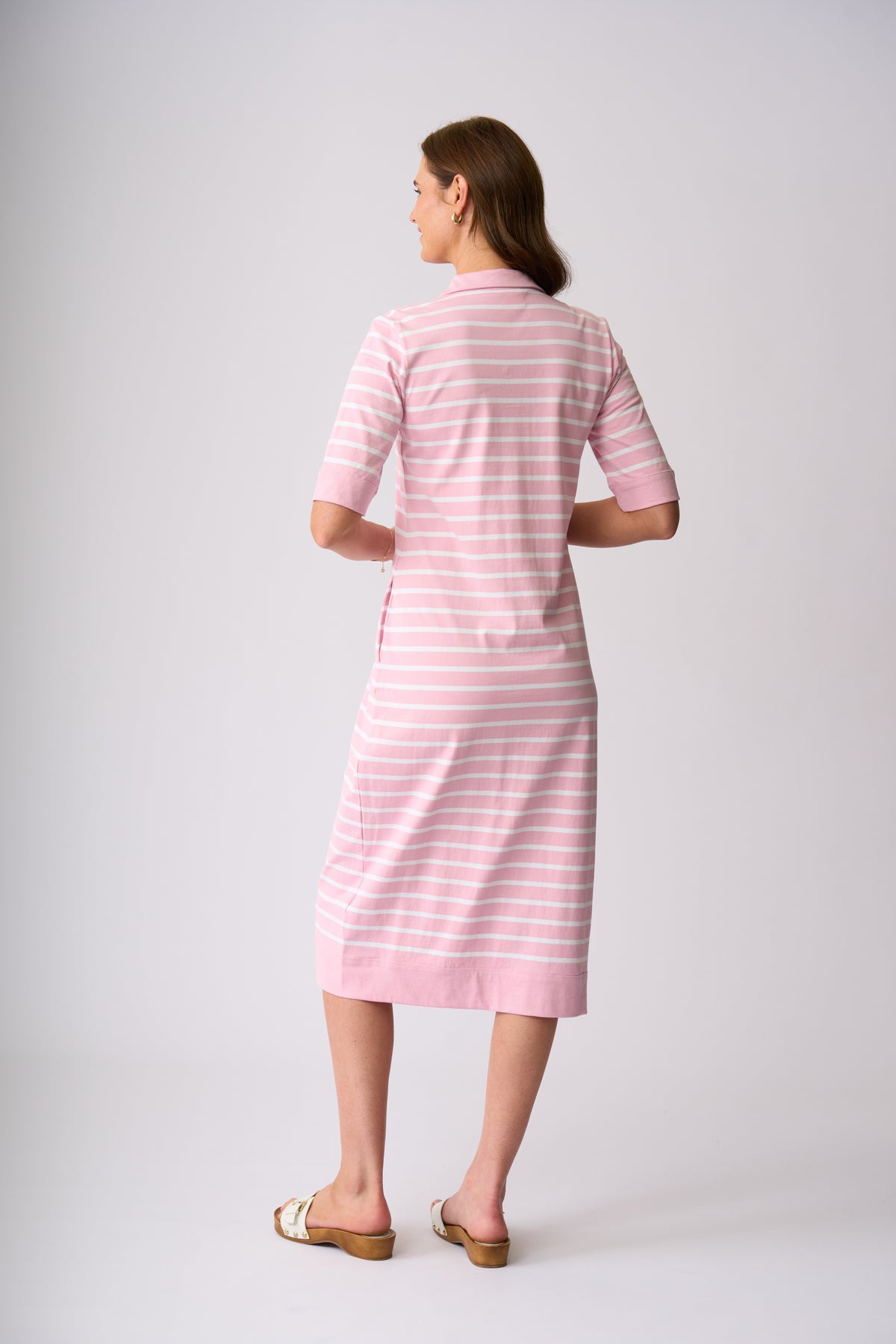 Roxburgh Dress - Rose & White Stripe