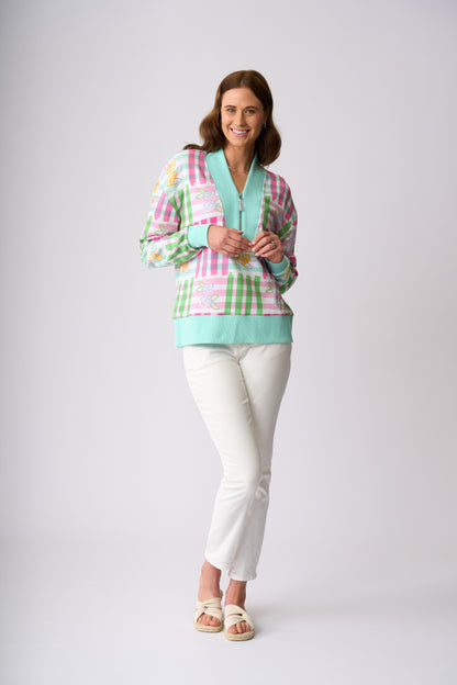 Flaxton 1/2 Zip Sweat - Coralina