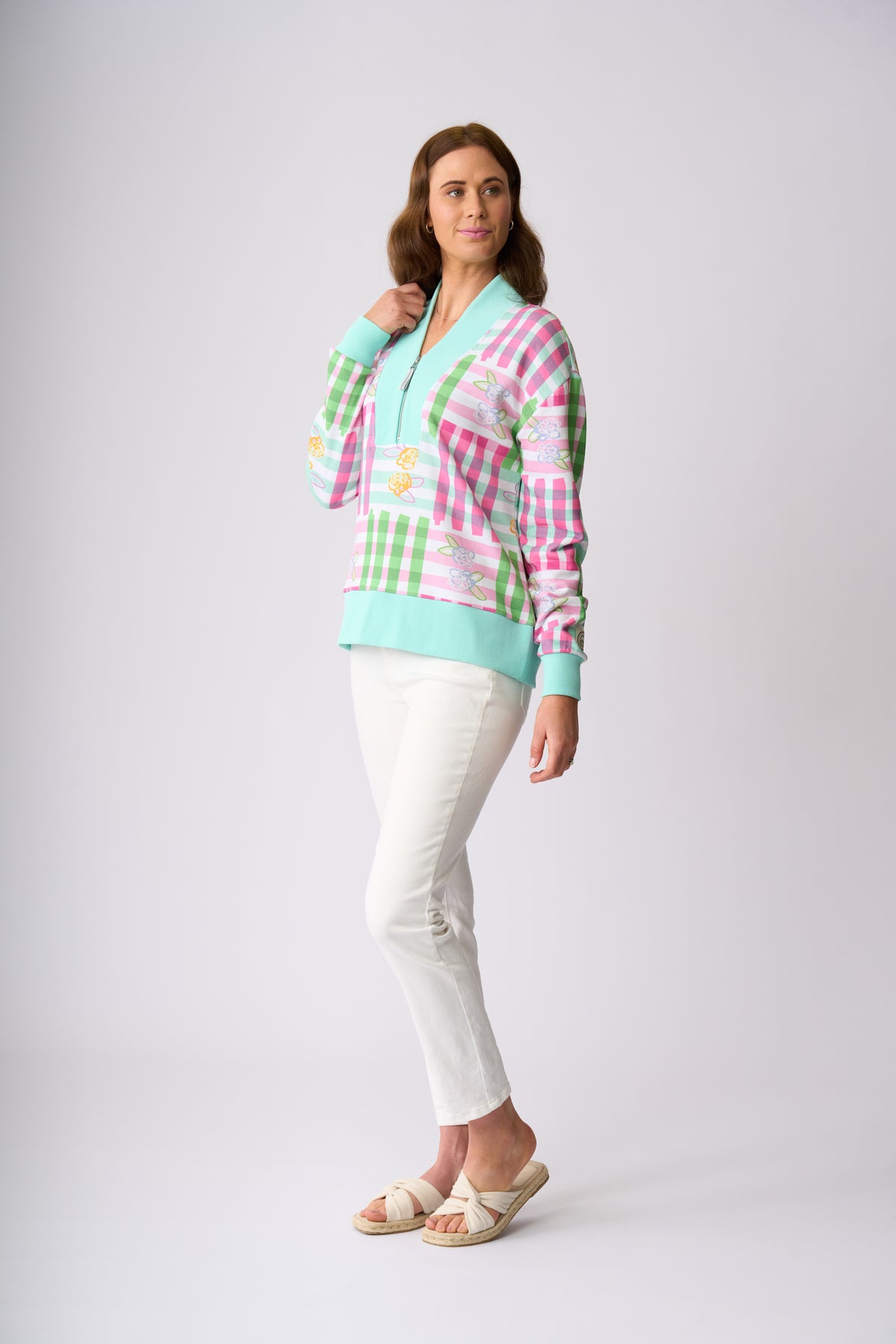 Flaxton 1/2 Zip Sweat - Coralina