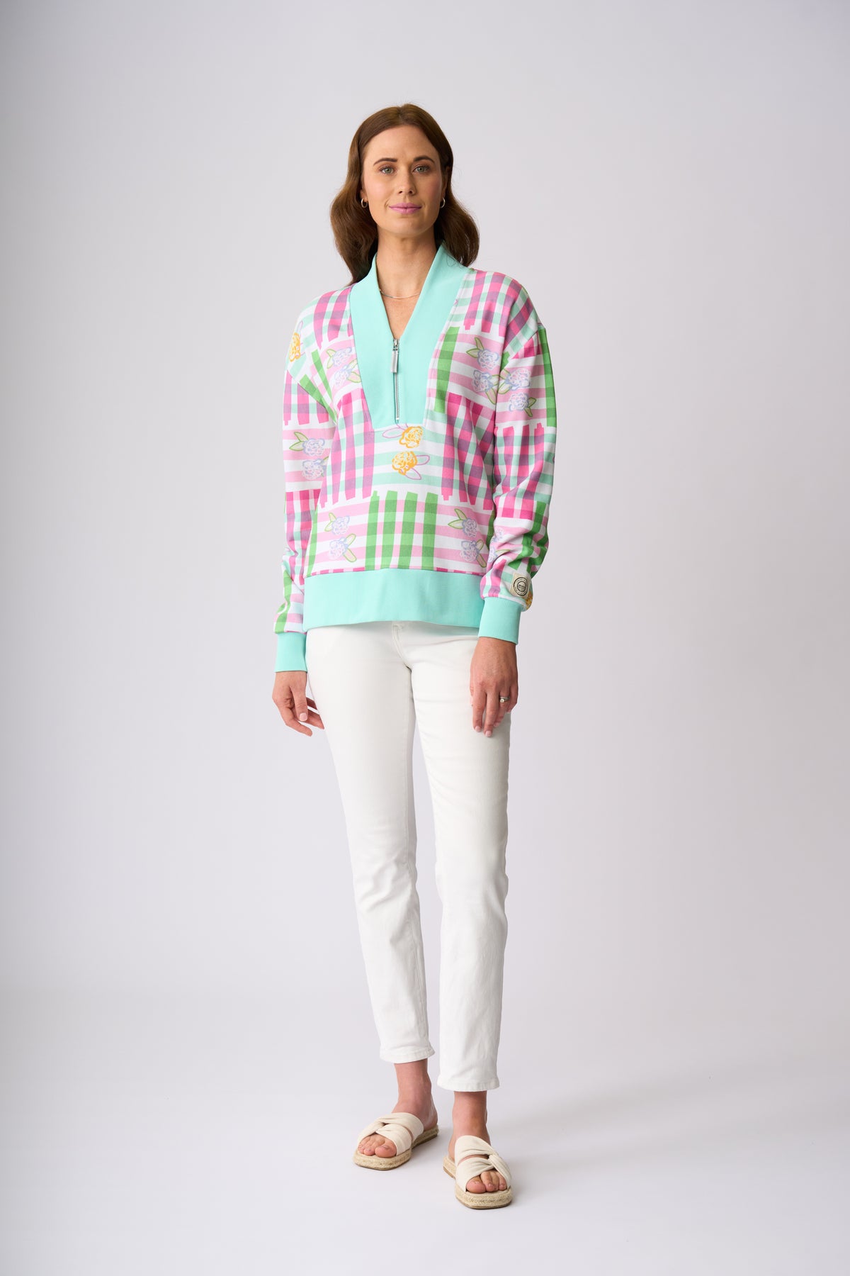 Flaxton 1/2 Zip Sweat - Coralina