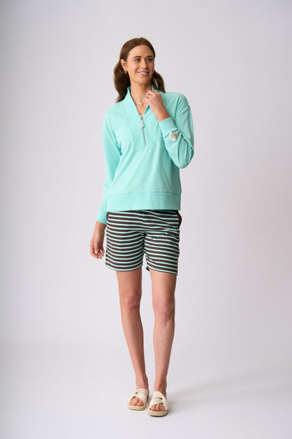 Flaxton 1/2 Zip Sweat - Seabreeze
